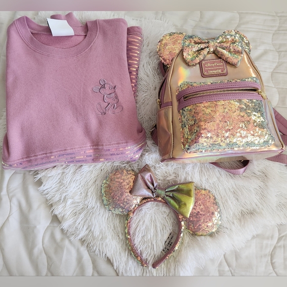 Disney Accessories - Disney Pink and Gold Srquins Bag Collection